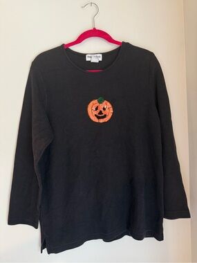 Vintage Hampshire Studio Embellished Sequin Pumpkin Shirt